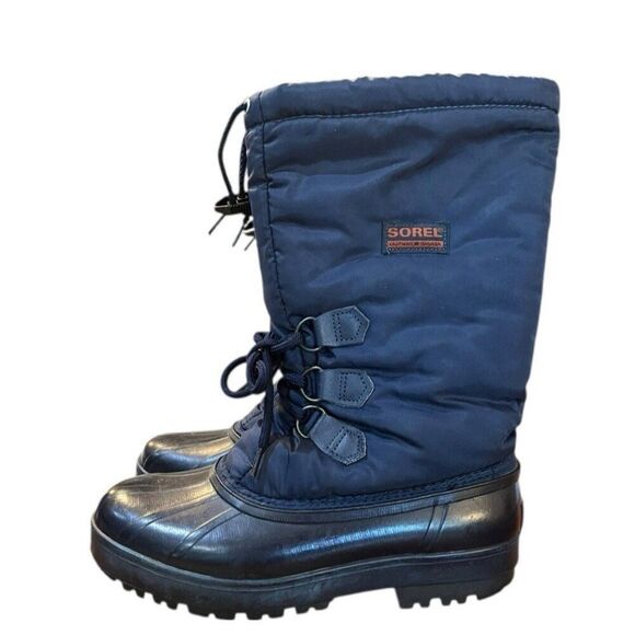 Sorel Shoes - Sorel Ladies Size 9 Navy Blue High Top Boots Winter Waterproof Insulated Rubber